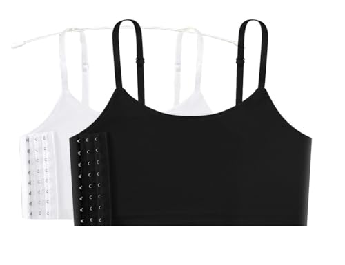Brustbinder für Damen, FTM, Transgender, Tomboy, LGBT, Großreiher, Kompression, Lesben, Cosplay, Schwarz, 2er-Pack (Haken), Medium von Kreeqe