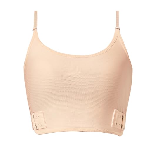 Kreeqe Chest Binder Trans Transgender FTM Tomboy BHs Tanktop für Damen, verstellbare Träger, Brustpolster, gekreuzter Rücken, Skintone, XX-Large von Kreeqe
