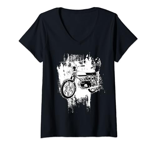 Damen Kreidler Florett Mofa Moped Oldtimer Moped Alte mofa 80er T-Shirt mit V-Ausschnitt von Kreidler Florett Mofa Moped Oldtimer Moped alte