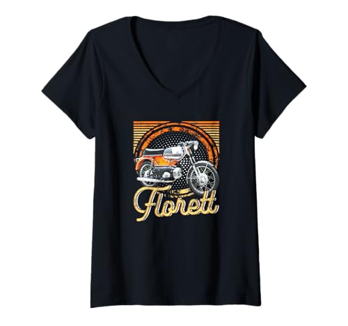 Damen Kreidler Florett Mofa Moped Oldtimer Retro Moped Classic T-Shirt mit V-Ausschnitt Damen Kreidler Florett Mofa Moped Oldtimer Retro Moped Classic T-Shirt mit V-Ausschnitt von Kreidler Florett Mofa Moped Style