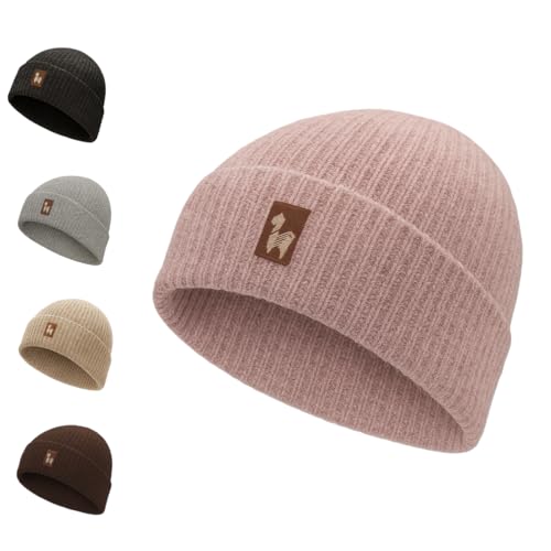 Alpaka Haube | 100 % Alpakawolle | Doppelt gestrickt | 2 Größen | Mütze Unisex | Fair Trade | warm & weich, atmungsaktiv & hypoallergen | Wintermütze (DE/NL/SE/PL, Alphanumerisch, S, M, Ballet rosa) von Kremstal Alpakahof