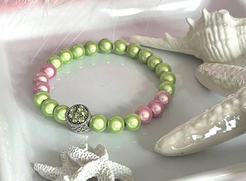 Apfelgrün Rosa Miracle Magic Wunderschönes Perlenarmband Beads Reflektierend Mit Hochwertigem Charmmit Grünen Zirkonias Grün, Mint, Pink Apfelgrün Rosa Miracle Magic Wunderschönes Perlenarmband Beads Reflektierend Mit Hochwertigem Charmmit Grünen Zirkonias Grün, Mint, Pink von KreoleaSchmuckdesign