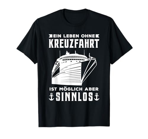 Kreuzfahrer Shirts Geschenke & Meer | Herren Kreuzfahrt T-Shirt Schwarz S Klassische Passform Kurzarm Crew-Ausschnitt von Kreuzfahrer Shirts Geschenke & Meer
