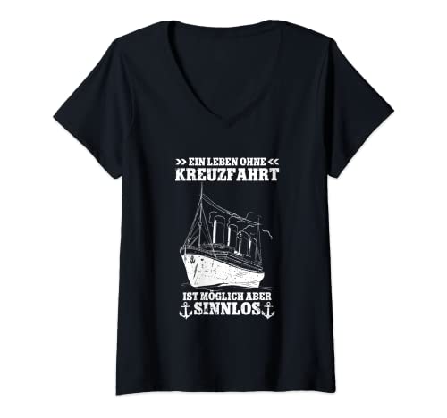 Damen Kreuzfahrt T-Shirt mit V-Ausschnitt Damen Kreuzfahrt T-Shirt mit V-Ausschnitt von Kreuzfahrt Geschenk