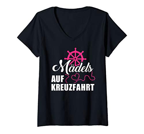 Damen Mädels auf Kreuzfahrt T-Shirt mit V-Ausschnitt Damen Mädels auf Kreuzfahrt T-Shirt mit V-Ausschnitt von Kreuzfahrt Geschenke