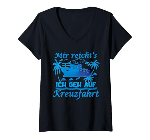 Damen Auszeit Kreuzfahrt Accessoires Mottoparty Kreuzfahrt kostüm T-Shirt mit V-Ausschnitt von Kreuzfahrt kostüm Kreuzfahrt Mottoparty kreuzfahrt