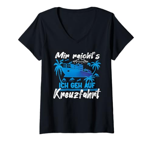 Damen Auszeit Kreuzfahrt Accessoires Mottoparty Kreuzfahrt kostüm T-Shirt mit V-Ausschnitt von Kreuzfahrt kostüm Kreuzfahrt Mottoparty kreuzfahrt