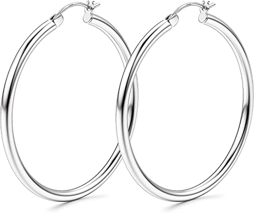 KRFY Chunky Gold Creolen 925 Sterling Silber Post Hypoallergene Ohrringe 14K Echtgold Plattiert Creolen Größe Avaliable Klein Mittel Groß Creolen Earrings für Damen 15/20/30/40/50/60/70mm KRFY Chunky Gold Creolen 925 Sterling Silber Post Hypoallergene Ohrringe 14K Echtgold Plattiert Creolen Größe Avaliable Klein Mittel Groß Creolen Earrings für Damen 15/20/30/40/50/60/70mm von Krfy