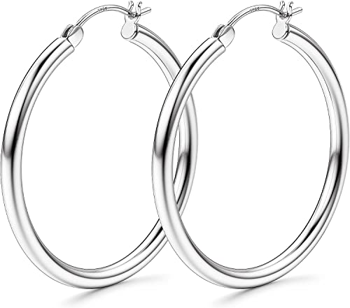 KRFY Chunky Creolen 925 Sterling Silber Post Hypoallergene 14K Echtgold Plattiert Ohrringe Mittel Groß Creolen für Damen 30mm KRFY Chunky Creolen 925 Sterling Silber Post Hypoallergene 14K Echtgold Plattiert Ohrringe Mittel Groß Creolen für Damen 30mm von Krfy