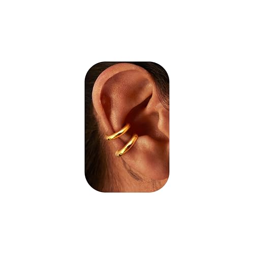 KRFY Ear Cuff Für Damen Manschettenohrringe mit Clip Kleine Goldene Knorpel Ohrmanschetten Nicht Piercing Vintage Dicke Runde Huggie Hypoallergen Fake Ohrklemme KRFY Ear Cuff Für Damen Manschettenohrringe mit Clip Kleine Goldene Knorpel Ohrmanschetten Nicht Piercing Vintage Dicke Runde Huggie Hypoallergen Fake Ohrklemme von Krfy