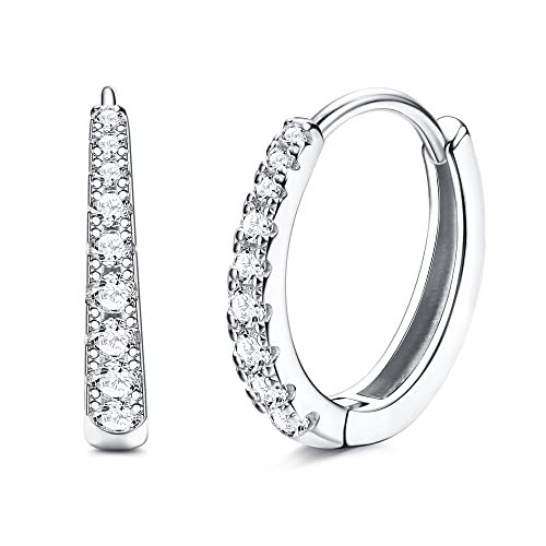 KRFY Ohrringe Silber 925 Creolen Mit Anhänger 18 Karat Vergoldet Ohrringe Gold Hängend Kleine Creolen Gold Zirkonia Ovale Ohrringe Creolen Silber 925 Modeschmuck Ohrringe Damen von Krfy