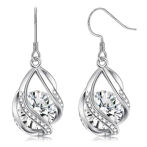 KRFY Ohrringe Hängend Silber 925 für Damen Mädchen Tropfen Ohrringe 925 Sterling Silber Hypoallergen Teardrop Funkelnde Cubic Zirkonia Perle Tropfen Ohrringe Schmuck Geschenke KRFY Ohrringe Hängend Silber 925 für Damen Mädchen Tropfen Ohrringe 925 Sterling Silber Hypoallergen Teardrop Funkelnde Cubic Zirkonia Perle Tropfen Ohrringe Schmuck Geschenke von Krfy