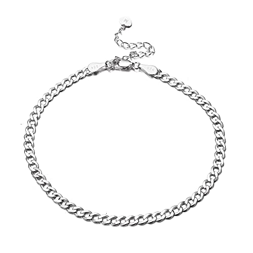 Krfy 925 Silber Fußkettchen für Damen 18 Karat Weißvergoldet Massiver Diamantschliff kubanischer Figaro Fischgrät Mariner Büroklammer Gliederkette Fußkettchen für Frauen Strandschmuck Krfy 925 Silber Fußkettchen für Damen 18 Karat Weißvergoldet Massiver Diamantschliff kubanischer Figaro Fischgrät Mariner Büroklammer Gliederkette Fußkettchen für Frauen Strandschmuck von Krfy