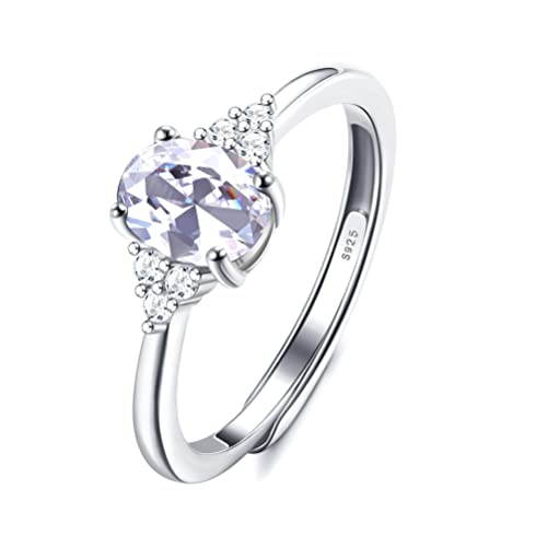 Krfy 925 Silber Ringe für Damen Granat Peridot Amethyst Rubin Saphir Opal Topas Verstellbare Ringe Verlobungsringe Versprechen Ringe Jubiläumstag Schmuck Geschenke von Krfy