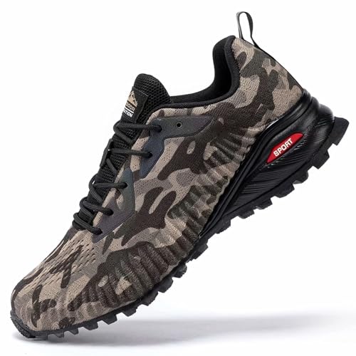 Kricely Traillaufschuhe Herren Leicht Atmungsaktiv Wanderstiefel rutschfest Laufschuhe Outdoor Fitness Straßenlaufschuhe（Tarnung 40） von Kricely