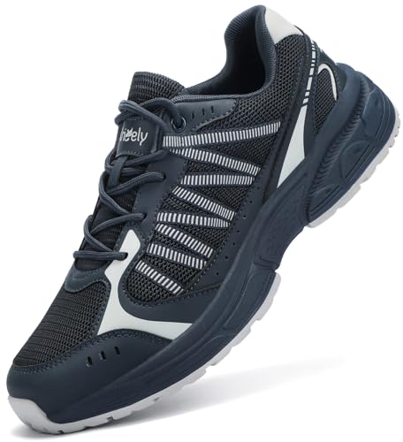 Kricely Turnschuhe Herren Schuhe Traillaufschuhe Laufschuhe Wanderschuhe Sportschuhe Sneaker Tennis Fitness Jogging Walkingschuhe Leichtgewichts Atmungsaktiv Straßenlaufschuhe (Blau 45) von Kricely