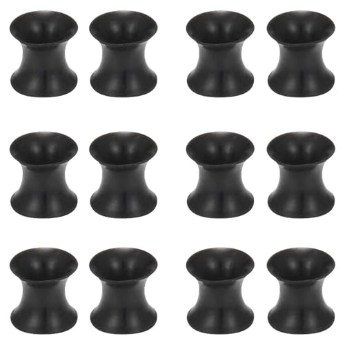 Kridzisw 10G 8G 6G 4G 2G 0G 00G 12mm 14mm 16mm 18mm 20mm Ultra Dünn Silikon Ohr Gauge Plugs Tunnel Ohrringe Flexible Flesh Schwarz Weiß Tunnel Expander Dehnungslehre Ohrstecker für Damen Herren von Kridzisw