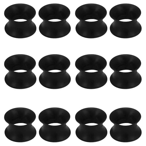 Kridzisw 10G 8G 6G 4G 2G 0G 00G 12mm 14mm 16mm 18mm 20mm Ultra Dünn Silikon Ohr Gauge Plugs Tunnel Ohrringe Flexible Flesh Schwarz Weiß Tunnel Expander Dehnungslehre Ohrstecker für Damen Herren von Kridzisw
