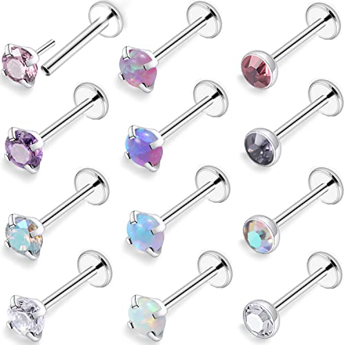 Kridzisw 18 G 20 G gewindelose Nasenringe zum Eindrücken 6 mm 7 mm Stab Chirurgenstahl flache Rückseite Opal Knorpel Tragus Helix Ohrringe Ohrstecker Lippe Larbret Ring Piercing Schmuck für Damen Kridzisw 18 G 20 G gewindelose Nasenringe zum Eindrücken 6 mm 7 mm Stab Chirurgenstahl flache Rückseite Opal Knorpel Tragus Helix Ohrringe Ohrstecker Lippe Larbret Ring Piercing Schmuck für Damen von Kridzisw