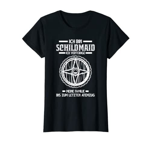 Damen Schildmaid Ich verteidige meine Familie Schildmaid Kriegerin T-Shirt Damen Schildmaid Ich verteidige meine Familie Schildmaid Kriegerin T-Shirt von Kriegerin & Thor Geschenk