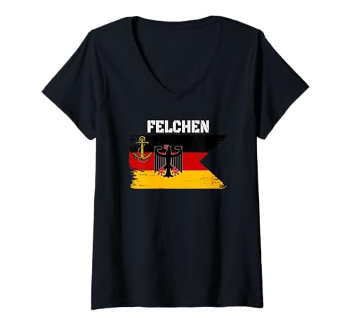 Damen Landungsboot Felchen Kriegsschiff Veteranen Tag Vatertag Opa T-Shirt mit V-Ausschnitt Damen Landungsboot Felchen Kriegsschiff Veteranen Tag Vatertag Opa T-Shirt mit V-Ausschnitt von Kriegsschiff Kleidung für Landungsboote Veteranen