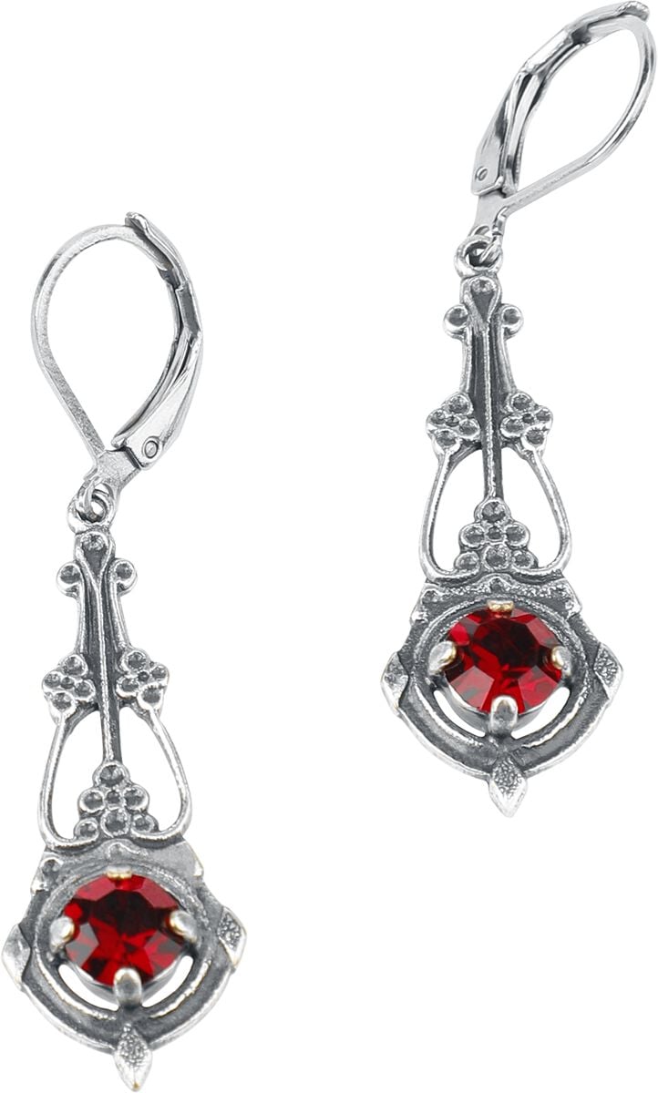 Krikor - Gothic Ohrring - Dämmerrot - für Damen - silberfarben von Krikor