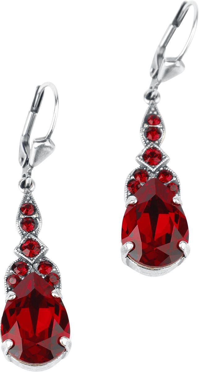 Krikor - Gothic Ohrring - Herzträne - für Damen - silberfarben von Krikor