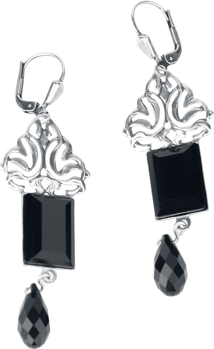 Krikor - Gothic Ohrring - Nachtblatt - für Damen - silberfarben von Krikor