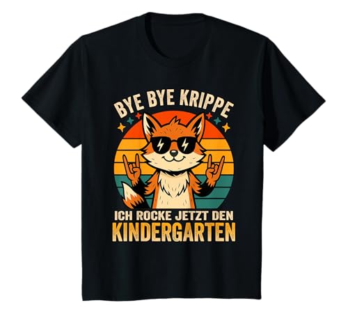 Kinder Bye Bye Krippe Ich Rocke Jetzt Den Kindergarten 2025 T-Shirt von Krippenabsolvent Krippenabgänger Kinderkrippe