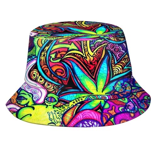 Fischerhut für Damen und Herren, modischer Druck, Outdoor-Strandhut, verstaubar, Sonnenhut für Reisen, Wandern, Psychedelic Trippy Art, Einheitsgr��e Fischerhut für Damen und Herren, modischer Druck, Outdoor-Strandhut, verstaubar, Sonnenhut für Reisen, Wandern, Psychedelic Trippy Art, Einheitsgr��e von Krirteh