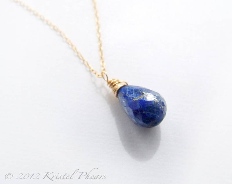 Lapis Halskette - Echter Lapislazuli Blau 14K Goldgefüllt Oder Sterling Umweltfreundlicher Edelstein September Geburtsstein Geschenk von KrisPstudio