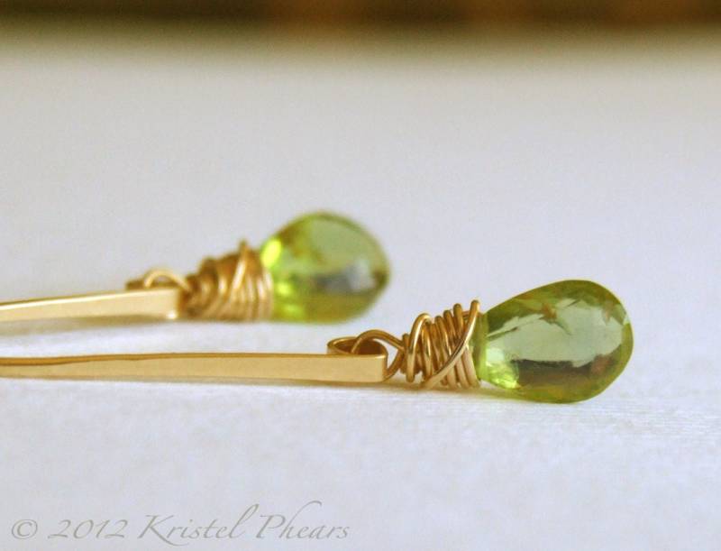 Peridot Ohrringe - Silber Oder Gold-Filled Ohrstecker Apfel Lime Grün Original Schmuck Design August Geburtsstein Jahrestag Geschenk von KrisPstudio