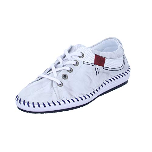 Krisbut Damen Halbschuh 2465 Echtleder Segelschuhe Sneaker Grau (Hellgrau) Größe 39 EU von Krisbut