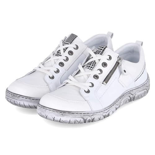 Krisbut Damen Low Sneaker Weiß Glattleder, Größe:40, Farbauswahl:weiß von KRISBUT