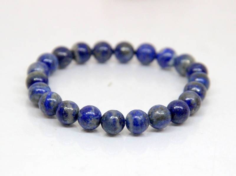 Lapis Lazuli Perlen Armband 8 Mm Edelstein, Dehnbar von KrishivExports