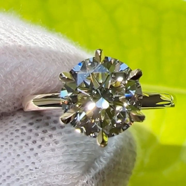 2 Ct Rundschliff Moissanite Verlobungsring, Solitär Ring, Ehering, 6 Prong Versprechen Ring Für Frauen von KrishivJewel