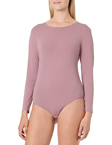 Krisli Damenbody | Rundhals Frauen Bodysuit aus Baumwolle | Langarm-Body Verschluss im Schritt | Perfekte Passform | Blickdichter Body für Sport & als Basic (S, aschrosa) von Krisli