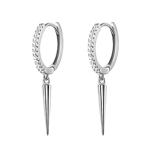 KristLand Damen Creolen Ohrringe 925 Sterling Silber Zirkonia Liebe Herz Kreuz Feder Stern Weihnachtsbaum Einfach Modeschmuck Neujahr Weihnachten Geburtstagsgeschenk von KristLand