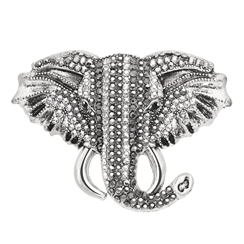 KristLand Elephant Brooch Gold Plated Animal Brooch with Austrian Crystal School Bag Brooch Party Weddings Outfits Gift Box Silver Color von KristLand