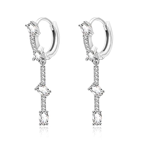 KristLand 925 Sterling Silber Ohrringe mit Zirkon Anhänger Ohrringe Damen Geschenke Party Schmuckkästchen von KristLand