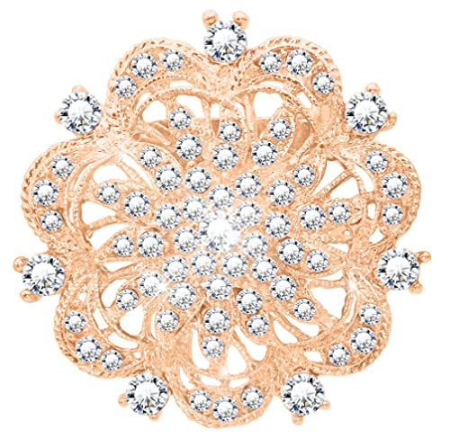 KristLand Blumen Brosche Vintage Glitzernder Kristall Braut Corsage Art Deco Mode Blume Reben Brosche Band Barock Brosche Braut Geburtstag für Frauen Damen von KristLand