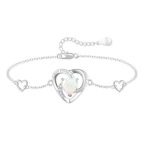KristLand Frauen Armband Handkette Sterling Silber Herz Armband vergoldet Silber Armband mit schönem Opalstein Zirkonia Stein Party Hochzeit Geburtstagsgeschenk für Damen KristLand Frauen Armband Handkette Sterling Silber Herz Armband vergoldet Silber Armband mit schönem Opalstein Zirkonia Stein Party Hochzeit Geburtstagsgeschenk für Damen von KristLand