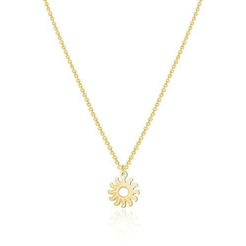KristLand Halskette aus 18 Karat Vergoldetem Titanstahl mit Sonnenanhänger Choker Halskette Verstellbare Kette Party Strand Urlaub Geburtstags Geschenk für Frauen Damen von KristLand