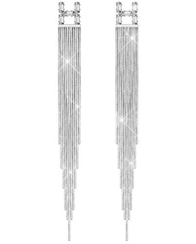 KristLand Retro 925 Sterling Silber Ohrringe Quaste Lange baumelnde Ohrstecker mit Weißgold überzogen Hochzeit Brautschmuck Damen Schmuck KristLand Retro 925 Sterling Silber Ohrringe Quaste Lange baumelnde Ohrstecker mit Weißgold überzogen Hochzeit Brautschmuck Damen Schmuck von KristLand