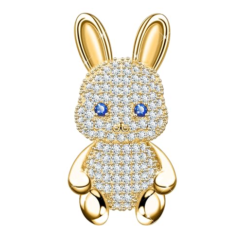 KristLand Mode Kaninchen Brosche mit funkelndem Zirkonia Stein Tier Brosche Pin Art Deco niedliche Bunny Brosche Pin Geburtstag Party Ostern Geschenke für Frauen Männer von KristLand