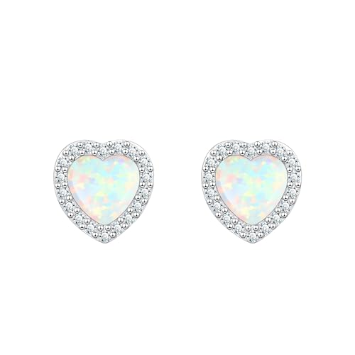 KristLand Silber Dreieck Ohrstecker 925 Sterling Silber Dreieck Opal Ohrringe Vergoldeter Ohrring mit Zirkonia Geschenk für Frau Damen Mädchen von KristLand