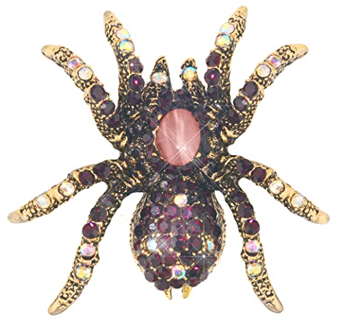 KristLand Spinne Brosche Modische Tiere Brosche mit Funkelnden Kristallen Stein Gothic Halloween Accessoires Schmuck Outfits Party Geschenk für Damen Herren von KristLand