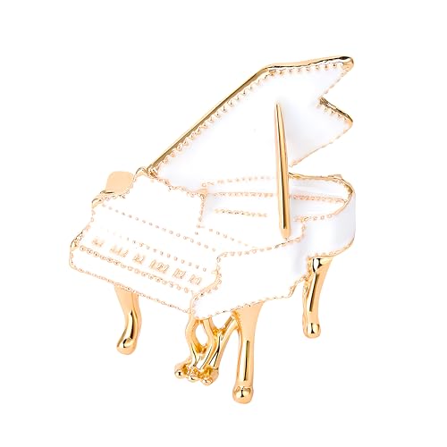 KristLand Vintage Kristall Funkeln Musikinstrument Brosche Anstecknadel Art Deco Retro Klavier Brosche für Männer Frauen Geschenkbox für Geburtstagsfeiern von KristLand