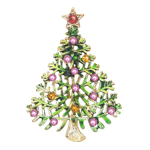 KristLand Vintage Kristall Weihnachtsbaum Brosche Pin Retro Brosche Schal Anzug Geburtstag Weihnachten Party Geschenk für Frauen Männer von KristLand