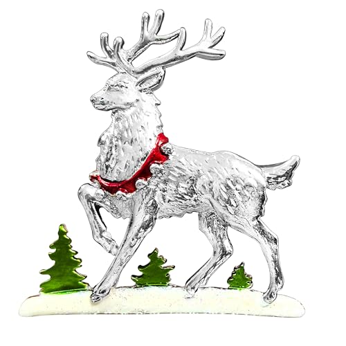 KristLand Weihnachts Rentier Brosche Damen Weihnachten REH Brosche Schal Clips für Männer Frauen Schmuck von KristLand